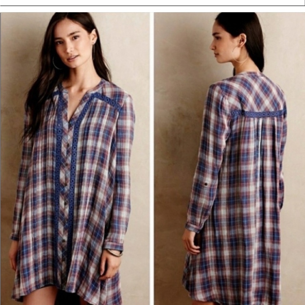 Anthropologie Holding Horses Abita Dress Plaid XXS